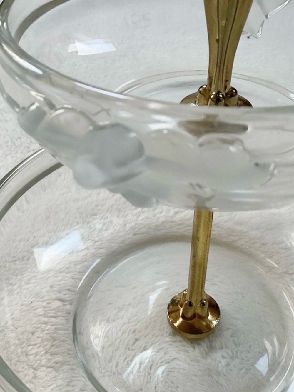 Walther Glas West Germany 2 Tier Serving Stand Glass Tidbit Tray Vintage - Picture 8 of 10